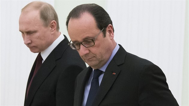 Rusk prezident Vladimir Putin a francouzsk prezident Franois Hollande na jednn v Moskv v ptek 6. nora 2015