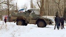 Zde je BPM-97 Dozor-N pímo v ulicích Luhansku. Ukrajina tímto vozidlem...