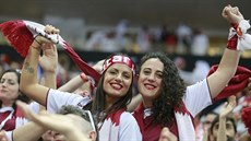 Katarské fanynky ped finále házenkáského mistrovství svta.