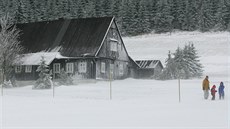 Mrazivý den v osadě Jizerka na Jablonecku. Mrazivý den v osadě Jizerka na Jablonecku.