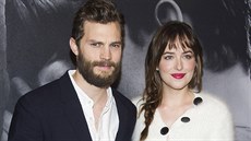 Jamie Dornan a Dakota Johnsonová (New York, 6. února 2015)