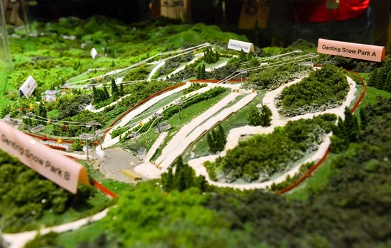 Model jednoho z park, kde ína plánuje hostit zimní olympiádu v roce 2022.