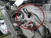 Detail zsahu tanku T-64BV protitankovou stelou vyplenou s nejvt...