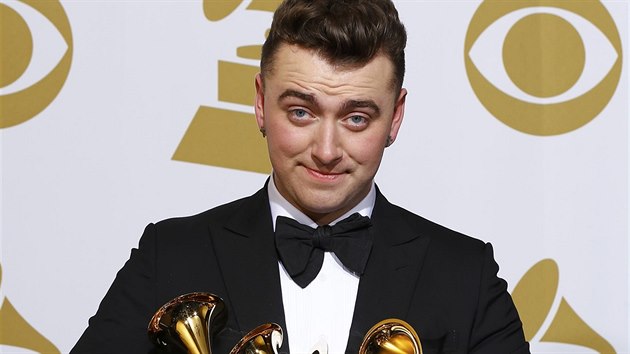 Sam Smith s cenami Grammy (Los Angeles, 8. nora 2015)