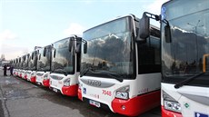 Nové ekologické autobusy, které získal Dopravní podnik msta Brna.