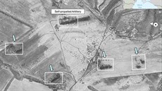 Satelitní snímek podle USA zachycuje rozmístění ruského dělostřelectva poblíž... Satelitní snímek podle USA zachycuje rozmístění ruského dělostřelectva poblíž...