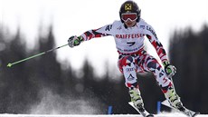 Rakušanka Anna Fenningerová na trati obřího slalomu na MS v Beaver Creeku. Rakušanka Anna Fenningerová na trati obřího slalomu na MS v Beaver Creeku.