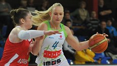 Michaeela Stejskalová (vpravo) z IMOS Brno se pokouí obejít Lindsay Whalenovou...