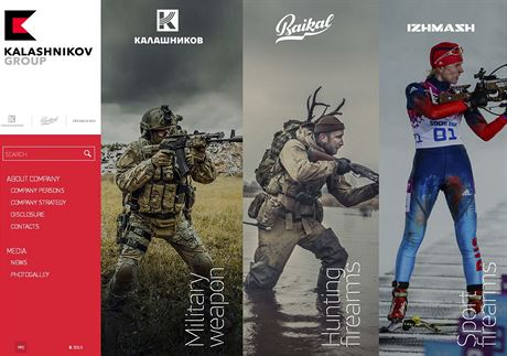 Nové logo a souasná webová prezentace Kalashnikov Concern. Nyní se soustedí...