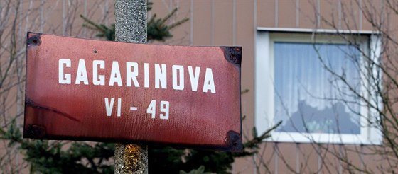 Gagarinova ulice na sídliti, které se celé dodnes jmenuje po prvním mui v...