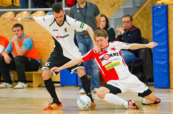 Momentka z futsalového utkání Hradec Králové - Slavia