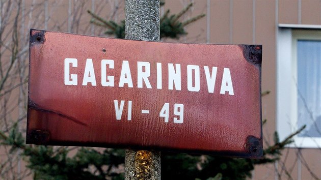 Gagarinova ulice na sdliti, kter se cel dodnes jmenuje po prvnm mui v kosmu.