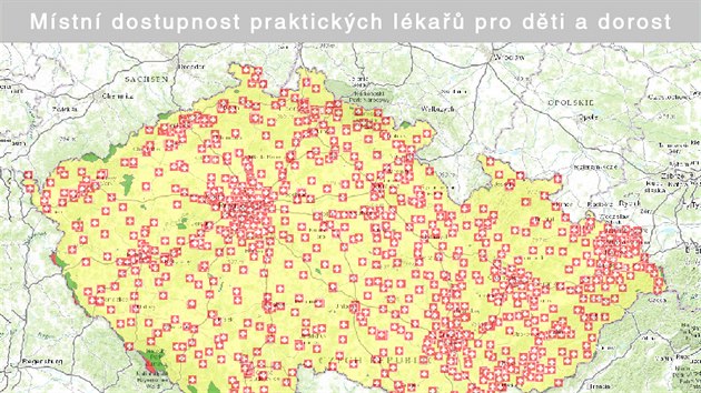 Mstn dostupnost praktickch lka pro dti a dorost