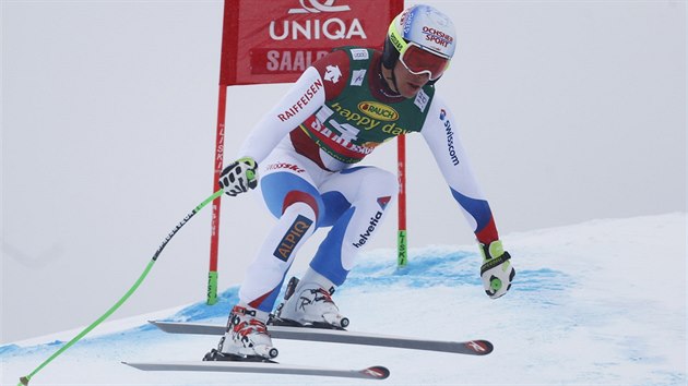 Carlo Janka v superobm slalomu v Saalbachu.