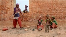 Nepál, cihly, otroctví, dtská, práce
