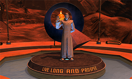 Socha Spocka ve he Star Trek Online