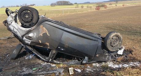 Seat Ibiza zaal po nehod poblí Babylonu hoet. idika vyvázla s lehkým...