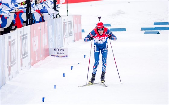 Jaroslav Soukup ve sprintu na mistrovstv svta v Kontiolahti.