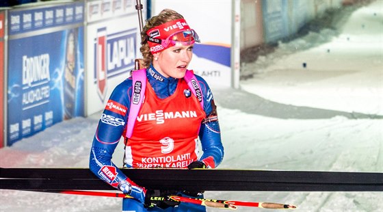 Gabriela Soukalov po sprintu na MS v Kontiolahti.