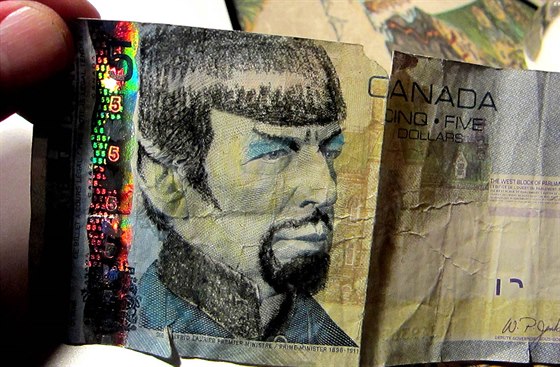 Kanadská ptidolarovka s podobiznou seriálového hrdiny Spocka.