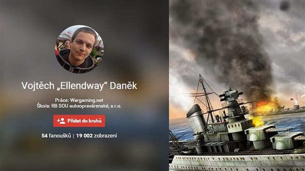 Google+ strnka Vojtcha Ellendwaye Daka