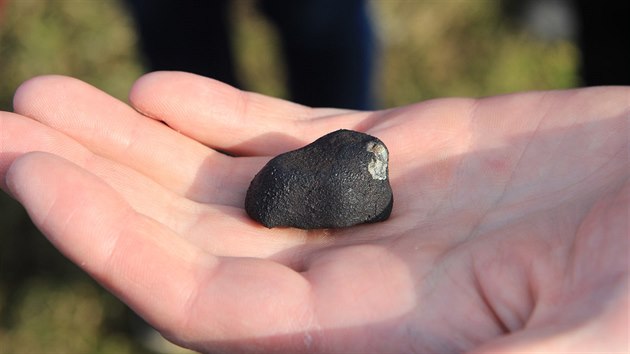 Tenhle meteorit dopadl ped dvma roky v eljabinsk oblasti v Rusku. Vedouc expedice u Olen Luk Shrben jej ukzal zjemcm.