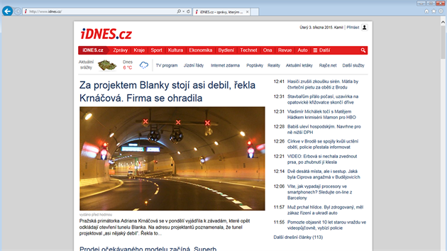 Nov podoba homepage iDNES.cz