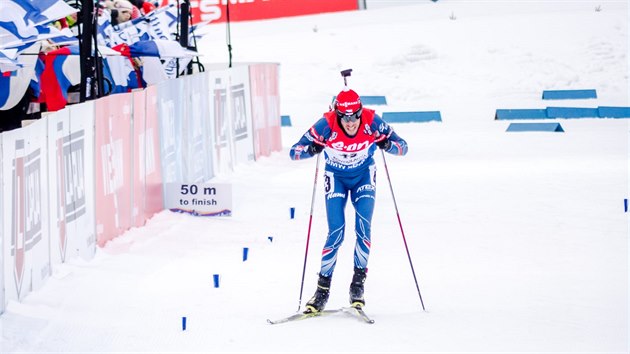 Jaroslav Soukup ve sprintu na mistrovstv svta v Kontiolahti.