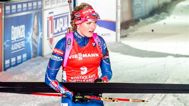 Gabriela Soukalov po sprintu na MS v Kontiolahti.