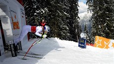 Lindsey Vonnová na startu sjezdu v Garmisch-Partenkirchenu.