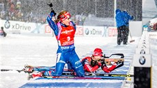 Gabriela Soukalová ve sprintu na MS v Kontiolahti.