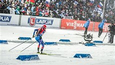 Veronika Vítková ve sprintu na MS v Kontiolahti.