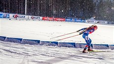 Gabriela Soukalová ve sprintu na MS v Kontiolahti.