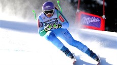 Tina Mazeová v superobím slalomu v Garmisch-Partenkirchenu.