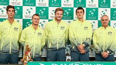 Australský daviscupový tým před utkáním s Českem. Australský daviscupový tým před utkáním s Českem.