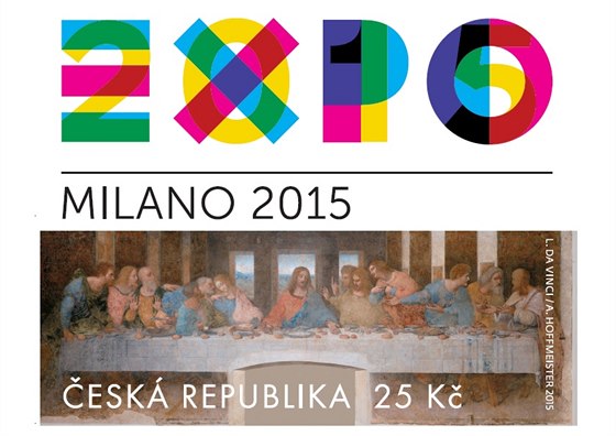 Vizualizace potovní známky eské úasti na svtové výstav Expo 2015 v Milán.