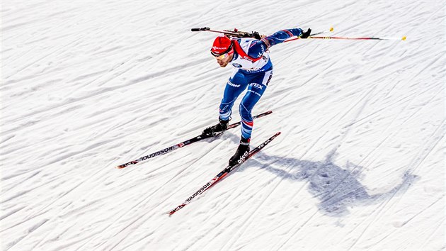 Michal lesingr v zvod muskch tafet na MS v Kontiolahti.