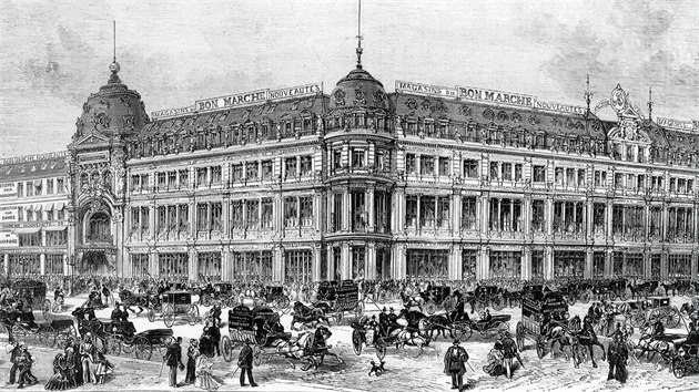 Prvn pask obchodn dm Au Bon March v roce 1872