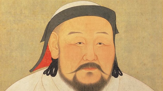 Portrt Kublaj Chna, kter m zachycovat jeho podobu zhruba 60. letech 13. stolet. Pozen byl ovem posmrtn, v roce 1294.