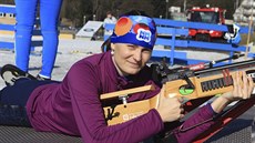 Michaela Buchtová v novoměstském sportovním klubu dohlíží na biatlonové talenty... Michaela Buchtová v novoměstském sportovním klubu dohlíží na biatlonové talenty...