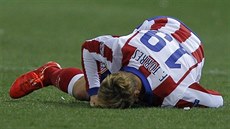 Fernando Torres z Atlétika Madrid bhem utkání s Leverkusenem.