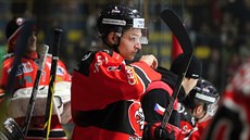 Střídačka Znojma ve čtvrtfinálovém duelu EBEL ligy Střídačka Znojma ve čtvrtfinálovém duelu EBEL ligy