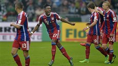 David Alaba (druhý zleva) z Bayernu Mnichov se raduje z gólu proti Werderu... David Alaba (druhý zleva) z Bayernu Mnichov se raduje z gólu proti Werderu...