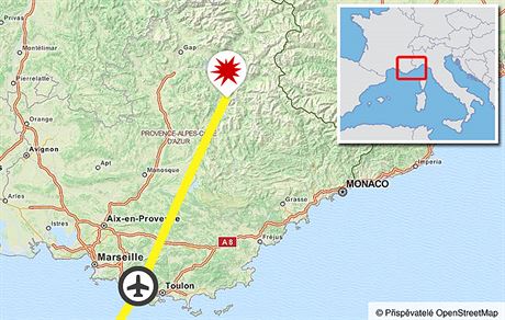 Msto pdu airbusu A320 nzkonkladov spolenosti Germanwings.