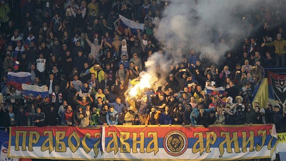 Rutí fanouci v zápase proti erné Hoe v Podgorici.