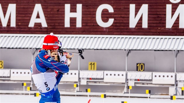 Ondej Moravec v zvod v hromadnm startem v Chanty Mansijsku.