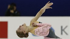 Eliška Březinová při krátkém programu na mistrovství světa v Šanghaji. Eliška Březinová při krátkém programu na mistrovství světa v Šanghaji.