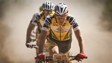 Biker Jaroslav Kulhavý na trati etapového závodu Cape Epic.