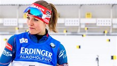 Jitka Landová před stíhacím závodem v Chanty Mansijsku. Jitka Landová před stíhacím závodem v Chanty Mansijsku.