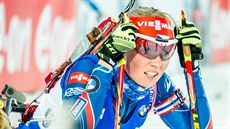 Eva Puskarčíková v cíli stíhacího závodu v Chanty Mansijsku. Eva Puskarčíková v cíli stíhacího závodu v Chanty Mansijsku.